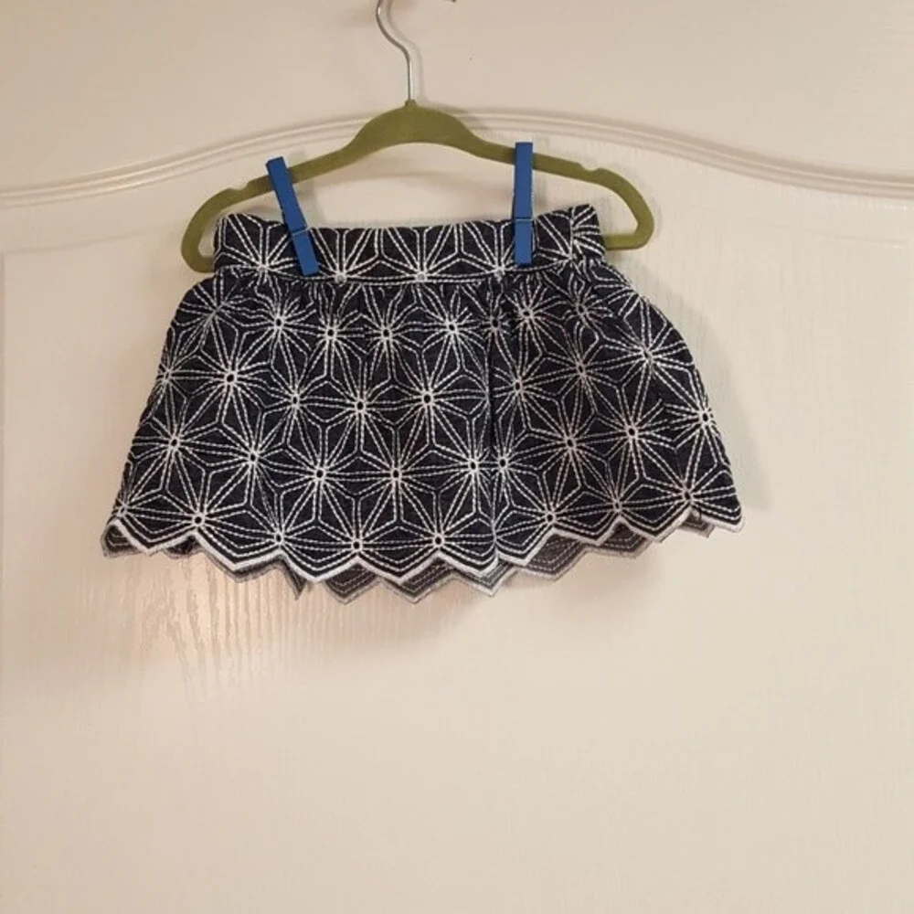 Oshkosh Navy White Geometric Skirt and Top Set